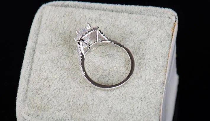 Exquisite Bridal 925 Sterling Silver AAAA  Quality CZ Wedding Ring