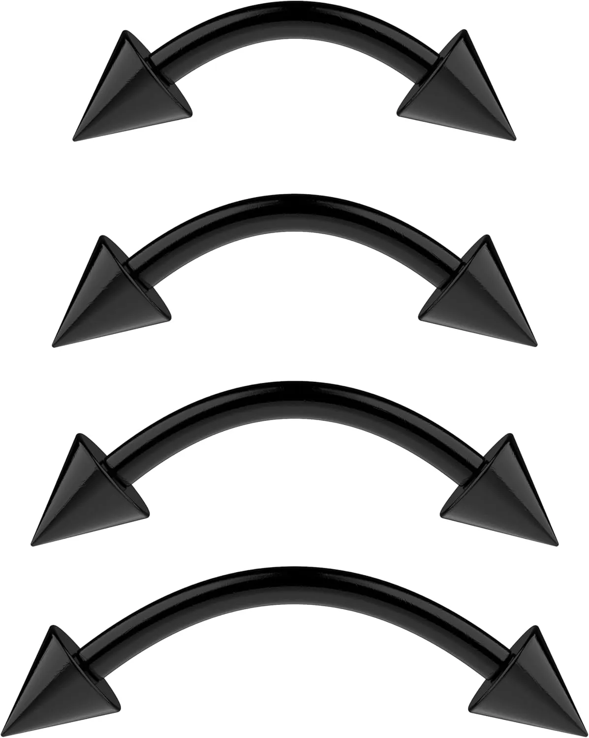 Eyebrow Piercing Jewelry 16g Curved Barbell - Surgical Steel Bridge Piercing Vertical Labret Lip Jewelry Eyebrow Rings For Women Men - Cartilage Earrings Tragus Daith Snug Rook Piercing Jewelry 4pcs