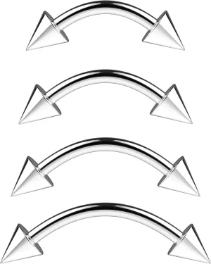 Eyebrow Piercing Jewelry 16g Curved Barbell - Surgical Steel Bridge Piercing Vertical Labret Lip Jewelry Eyebrow Rings For Women Men - Cartilage Earrings Tragus Daith Snug Rook Piercing Jewelry 4pcs