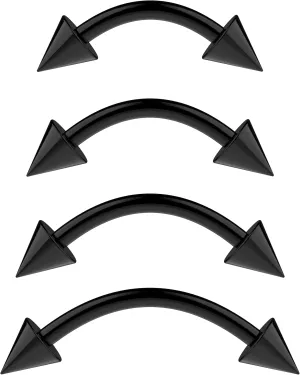 Eyebrow Piercing Jewelry 16g Curved Barbell - Surgical Steel Bridge Piercing Vertical Labret Lip Jewelry Eyebrow Rings For Women Men - Cartilage Earrings Tragus Daith Snug Rook Piercing Jewelry 4pcs