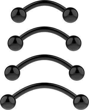 Eyebrow Piercing Jewelry 16g Curved Barbell - Surgical Steel Bridge Piercing Vertical Labret Lip Jewelry Eyebrow Rings For Women Men - Cartilage Earrings Tragus Daith Snug Rook Piercing Jewelry 4pcs
