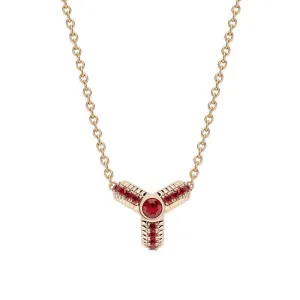 Faberge Colours of Love 18ct Rose Gold Ruby Fluted Trio Necklace
