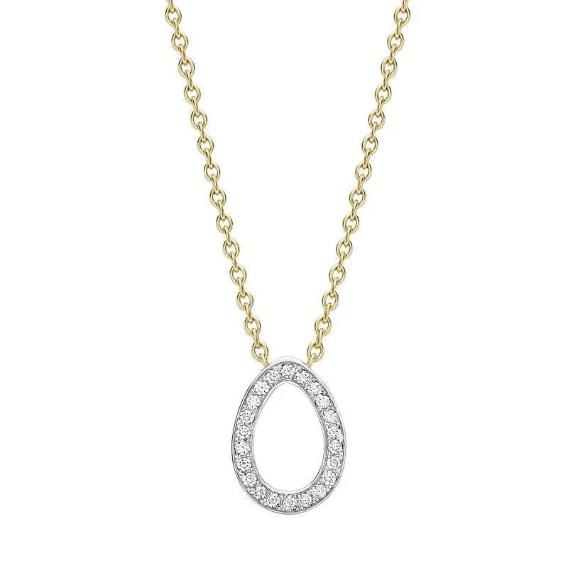 Faberge Colours of Love Sasha 18ct White and Yellow Gold Diamond Egg Pendant