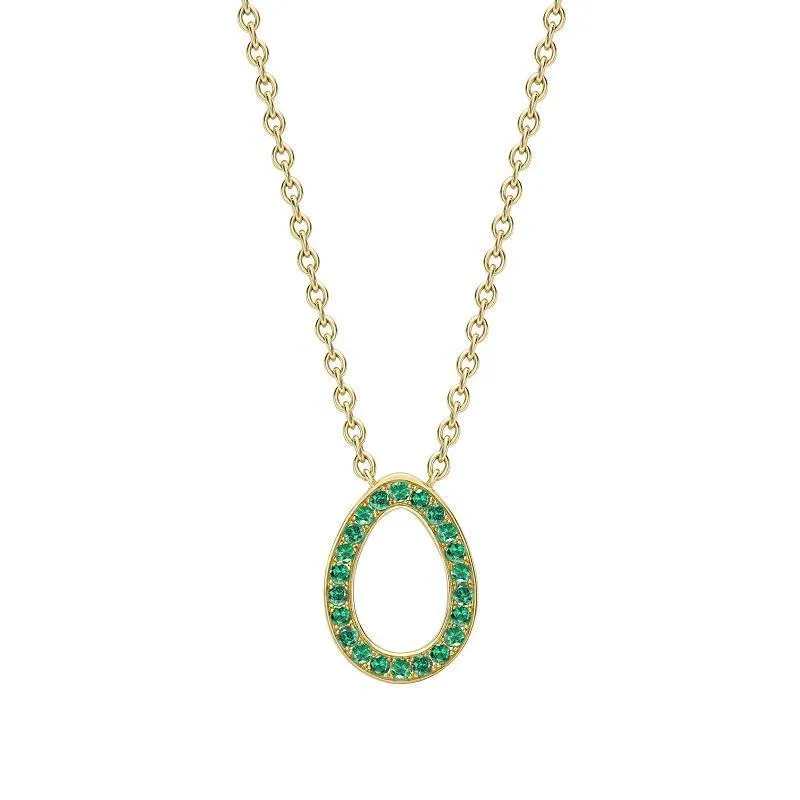 Faberge Colours of Love Sasha 18ct Yellow Gold Emerald Egg Pendant