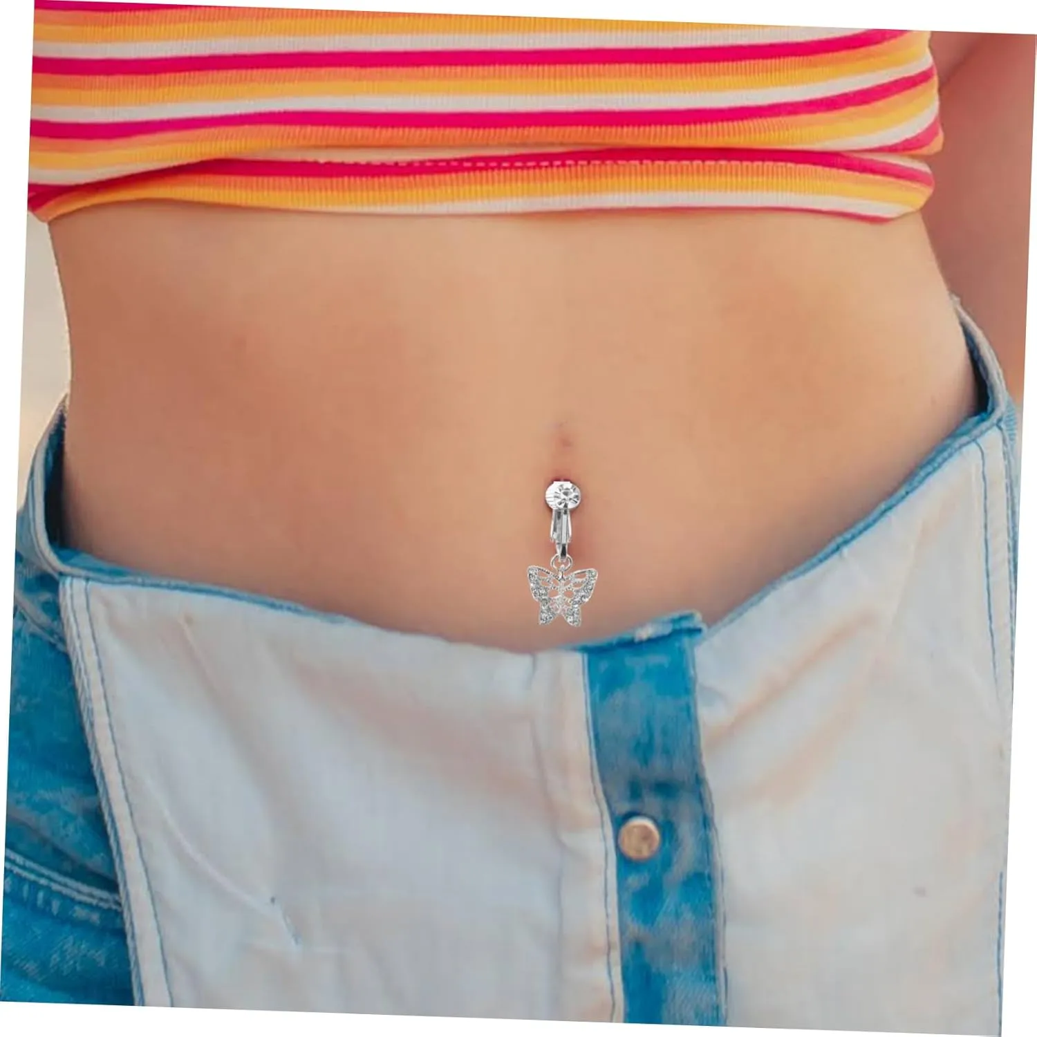 Fake Belly Button Ring Clip Jewelry Nose Ring Barbell Fake Navel Ring Navel Rings Fake Belly Ring