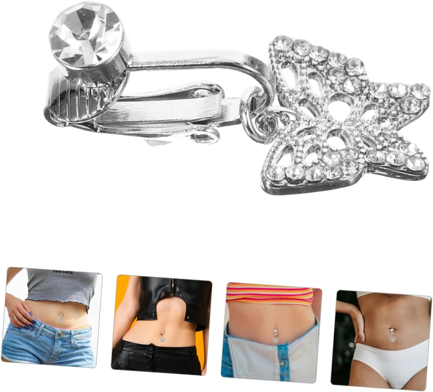 Fake Belly Button Ring Clip Jewelry Nose Ring Barbell Fake Navel Ring Navel Rings Fake Belly Ring