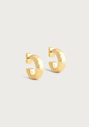 Farrier Small Hoops, Gold
