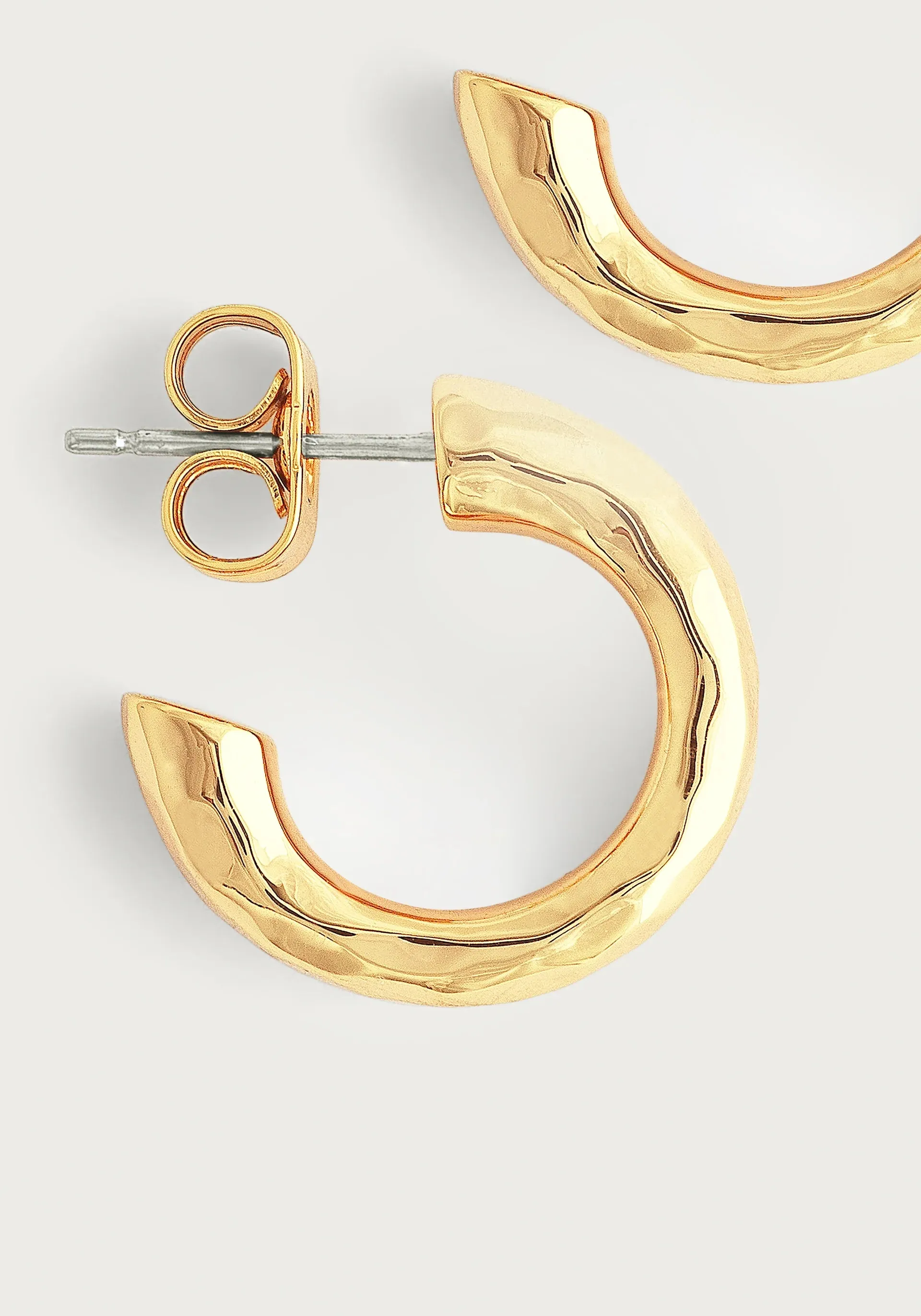 Farrier Small Hoops, Gold