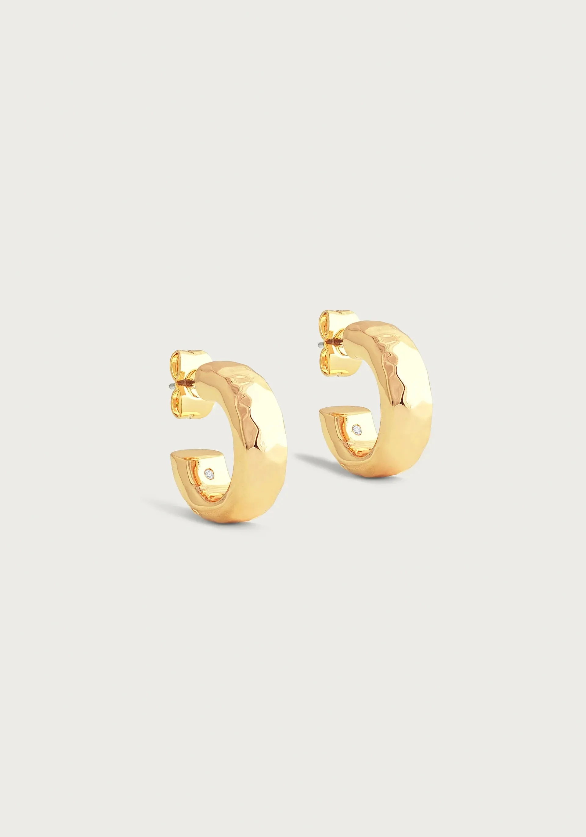 Farrier Small Hoops, Gold
