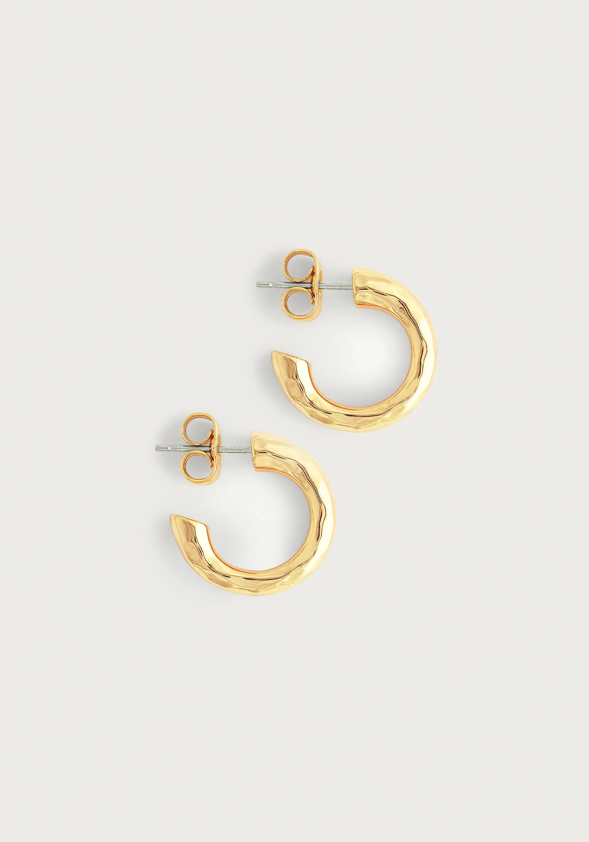 Farrier Small Hoops, Gold