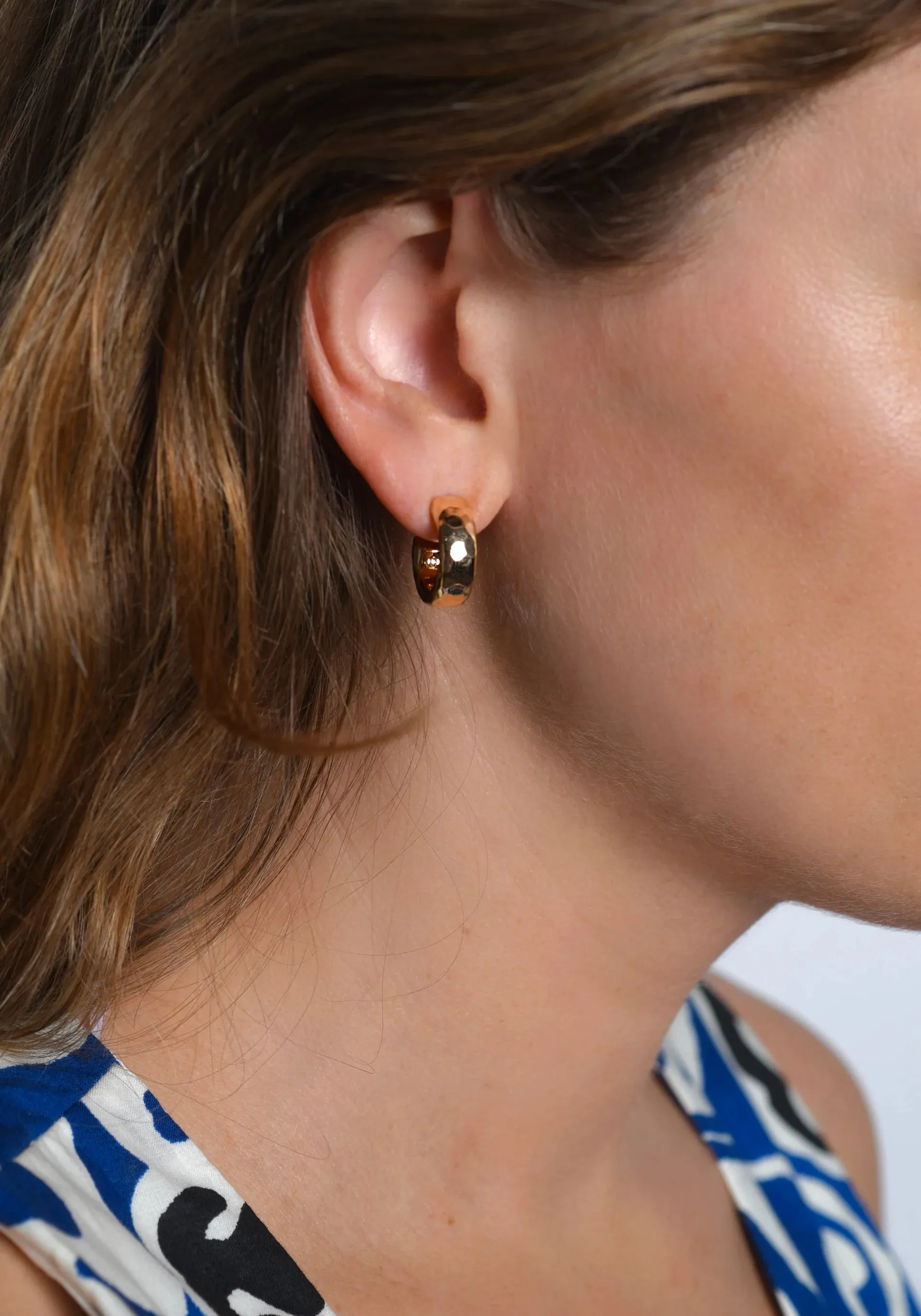Farrier Small Hoops, Gold