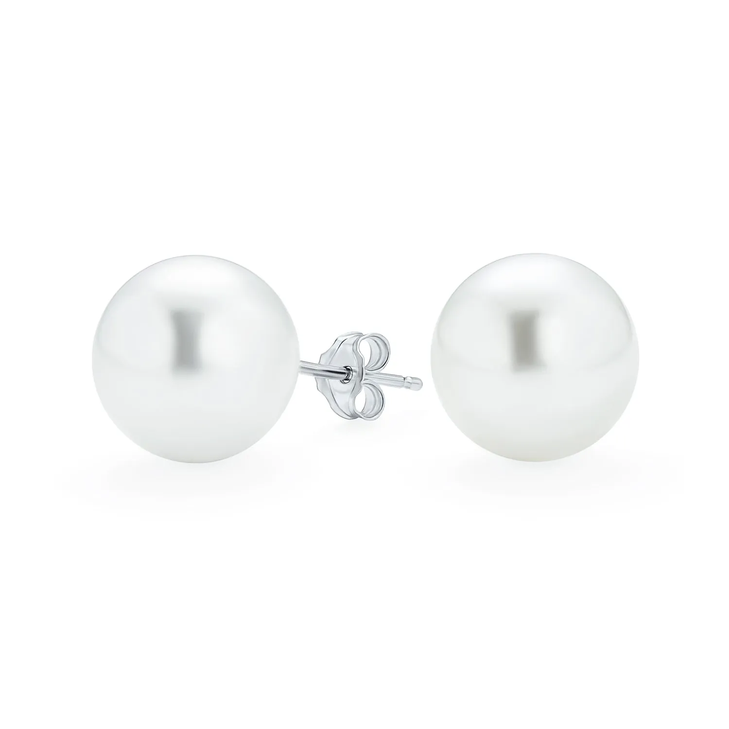 Fashion Bridal Drop Ball Earrings with Simulated Pearl Studs in Sterling Silver