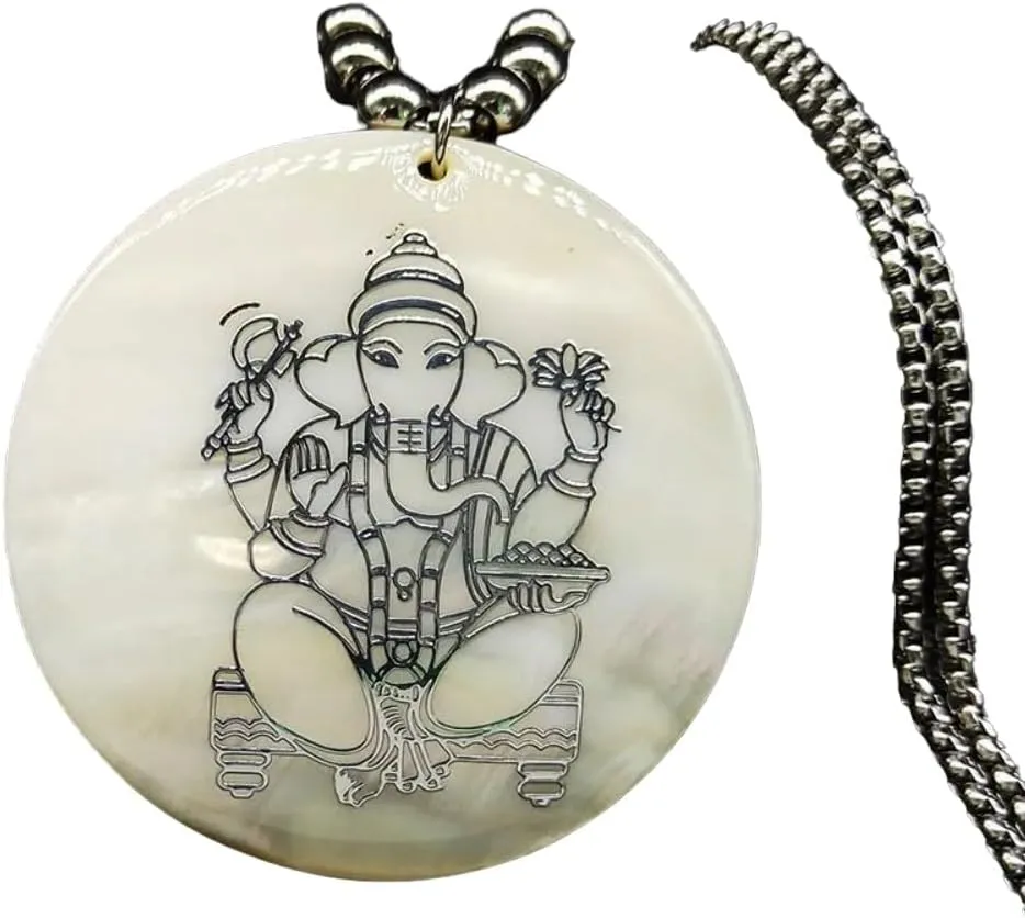 Fashion Ganesha Stainless Steel Shell Statement Necklace For Women Big Round Choker Necklace Jewelry Collar Ganesha PTPNU02153