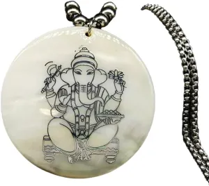 Fashion Ganesha Stainless Steel Shell Statement Necklace For Women Big Round Choker Necklace Jewelry Collar Ganesha PTPNU02153