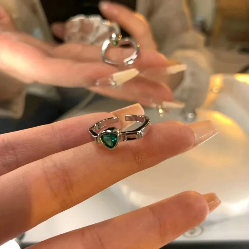 Fashion Princess Pink Crystal Bow Knot Rings Exquisite Y2K Sweet Girls Fairy Birthday Women Party Jewelry Gifts Accessories