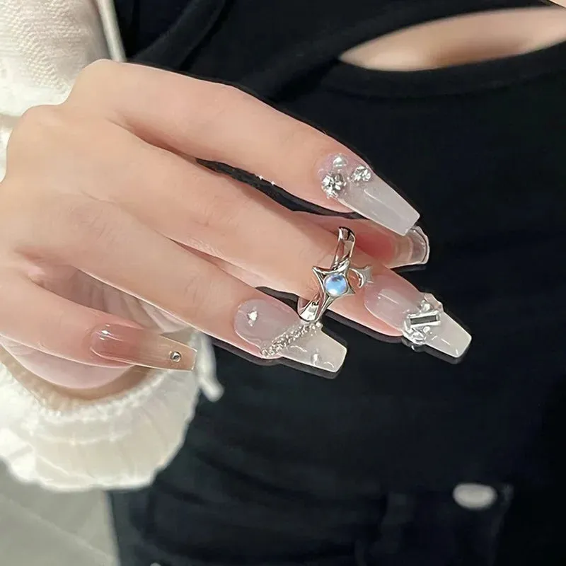Fashion Princess Pink Crystal Bow Knot Rings Exquisite Y2K Sweet Girls Fairy Birthday Women Party Jewelry Gifts Accessories