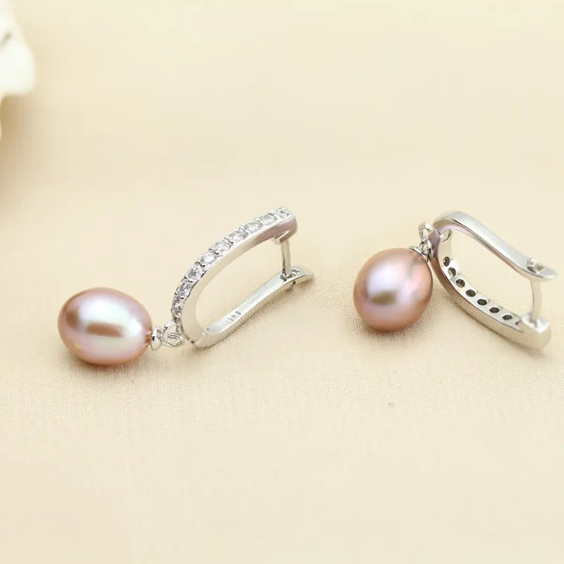 Fashion Real Natural Freshwater Pearl Jewelry Earrings