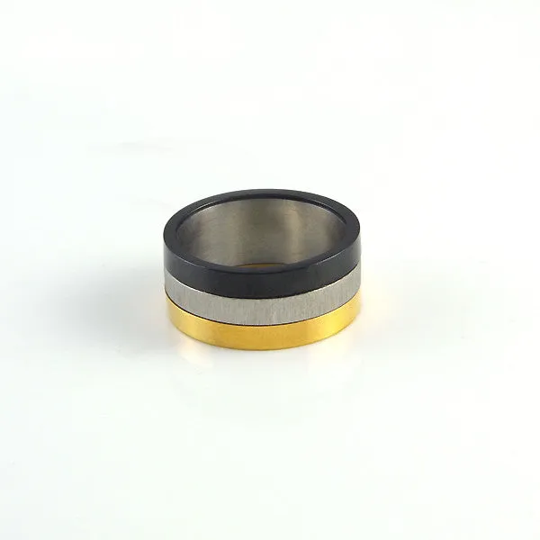 Fashion Women Jewelry 316L Stainless Steel Rings Glazed Exaggerated Wide Slippy 3 Color Casual Party Ring For Men/Women