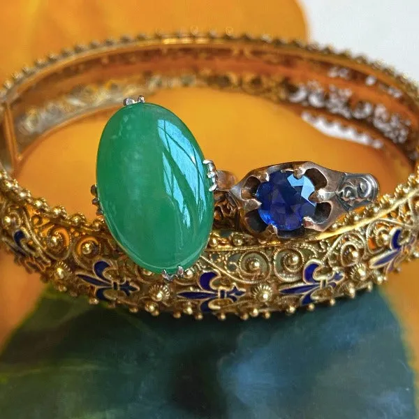 Filigree Enamel Fleur de Lis Bracelet