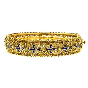 Filigree Enamel Fleur de Lis Bracelet
