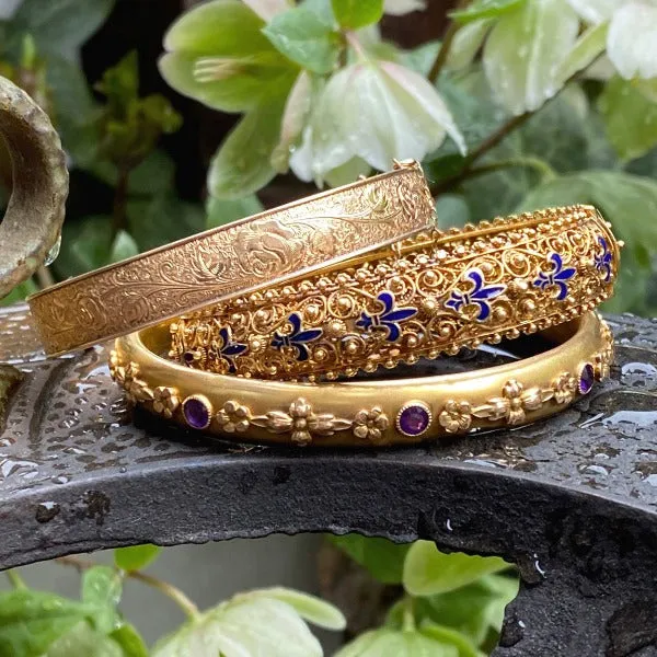 Filigree Enamel Fleur de Lis Bracelet