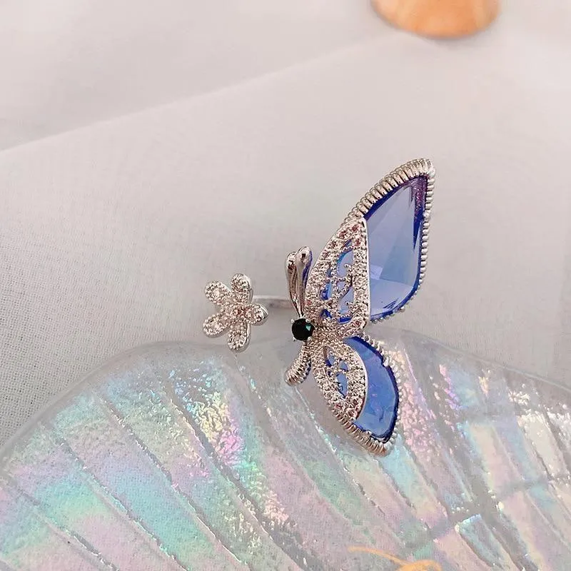 Finger Rings Charm Jewelry Flower Crystal Butterfly
