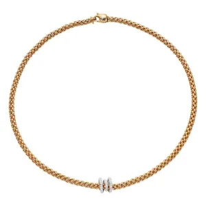 Fope Yellow Gold with Diamond Accents Solo Necklace