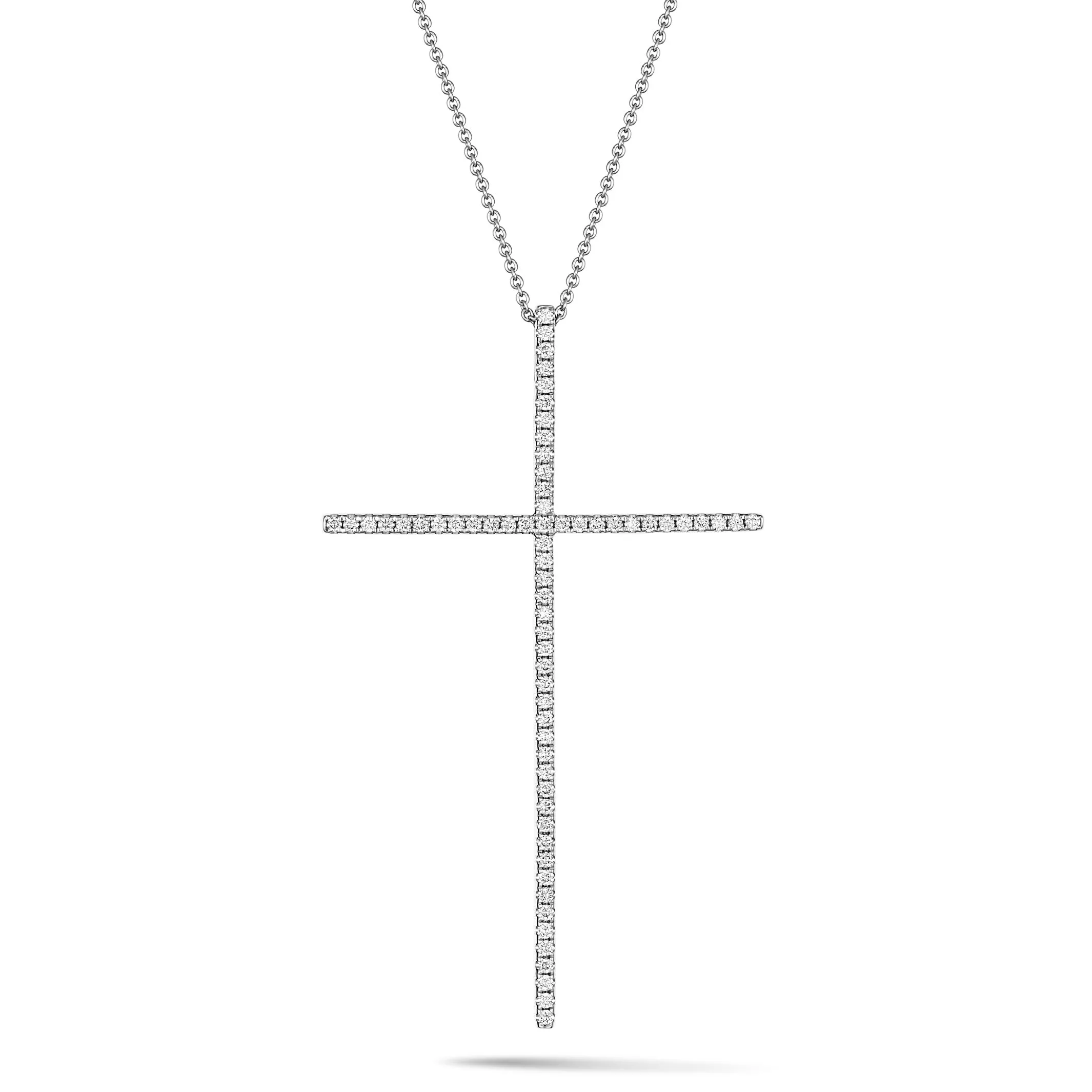 Frankie | Diamond Cross Necklace White Gold
