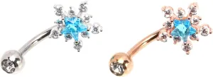 FRCOLOR 2Pcs Snowflake Belly Button Rings for Women Body Piercing Jewelry Chic Navel Decor High Polished Durable Comfortable Options