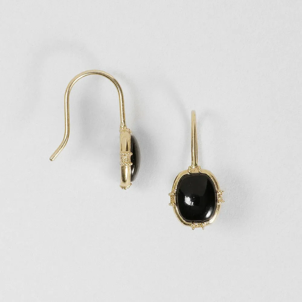 French Retro Black Onyx Earrings