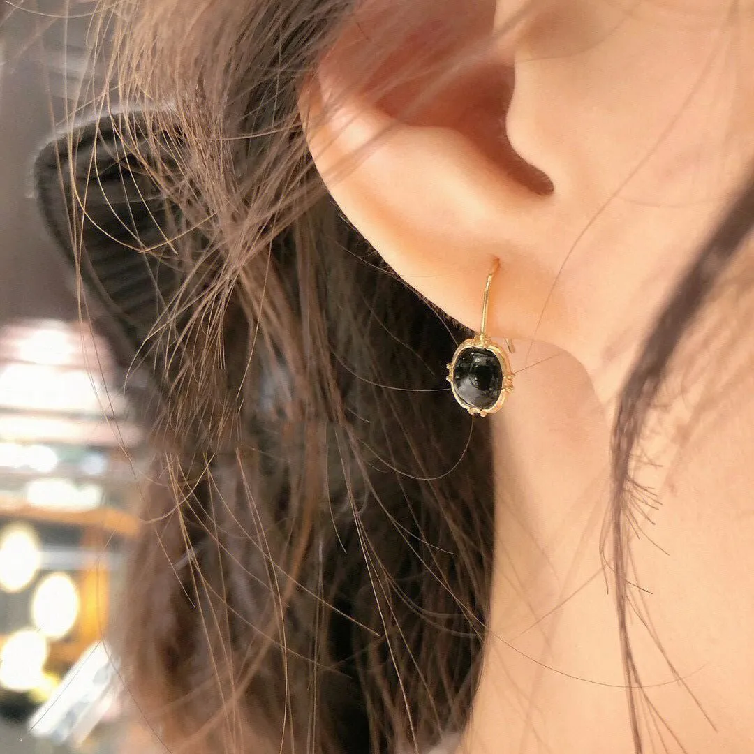 French Retro Black Onyx Earrings