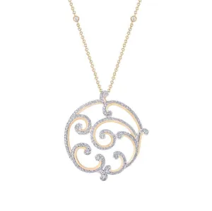 FRococo 18ct Rose Gold Pave Diamond Grand Pendant