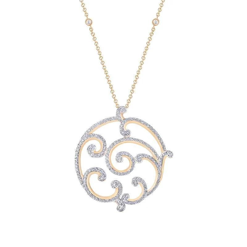 FRococo 18ct Rose Gold Pave Diamond Grand Pendant