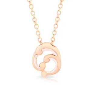 FRococo 18ct Rose Gold Pink Enamel Small Pendant D