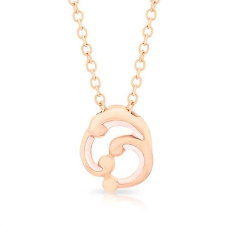 FRococo 18ct Rose Gold Pink Enamel Small Pendant D