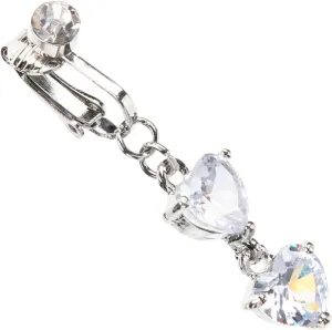 GALPADA Dangle Belly Button Ring with Zircon Non Piercing Navel Ring for Women Body Jewelry Accessory for Fashion Lovers Sparkly and Unique Design