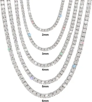 Gem's Beauty 4.59-112.00CT Moissanite Tennis necklaces Gifts 2-6.5mm D Color Round Cut Diamond Tennis necklace