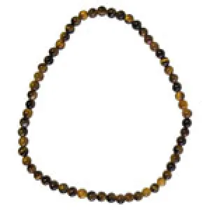 Gemstone 3mm Round Bracelet - Gold Tigereye