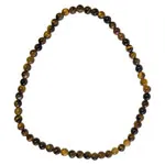 Gemstone 3mm Round Bracelet - Gold Tigereye