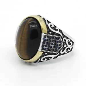 Genuine Antique Tiger Eye Jewelry Ring