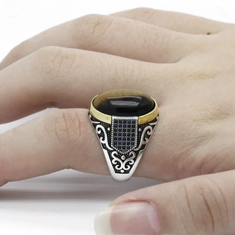 Genuine Antique Tiger Eye Jewelry Ring