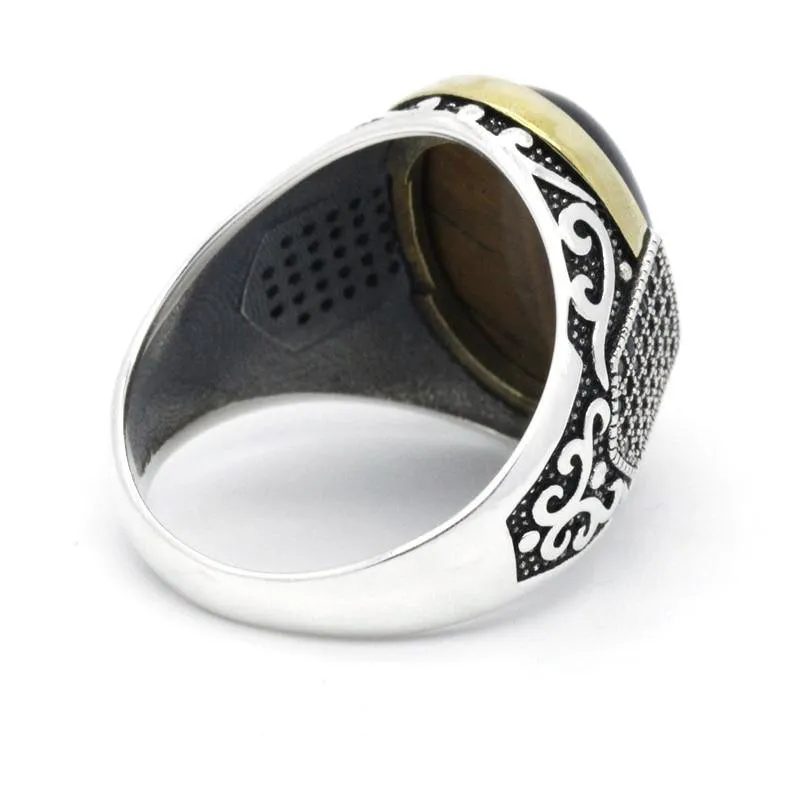 Genuine Antique Tiger Eye Jewelry Ring