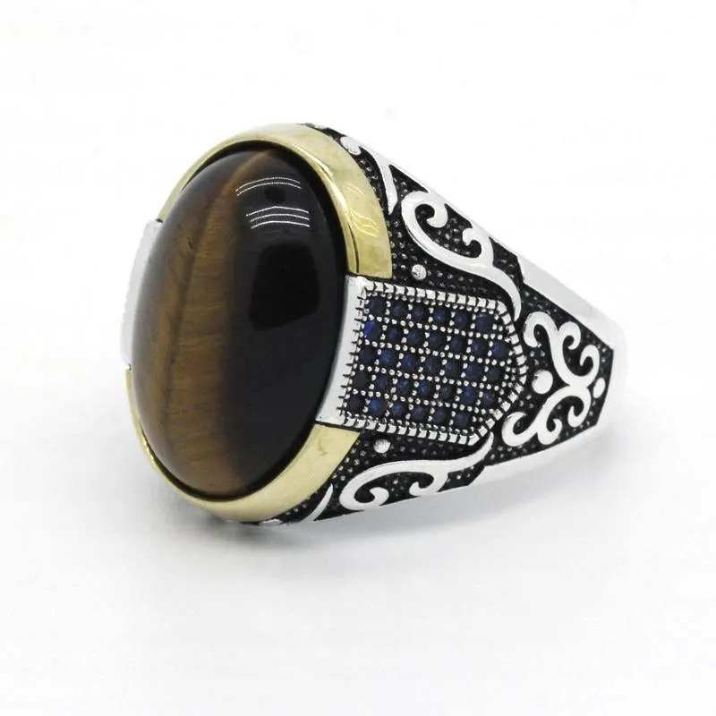 Genuine Antique Tiger Eye Jewelry Ring