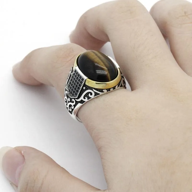 Genuine Antique Tiger Eye Jewelry Ring
