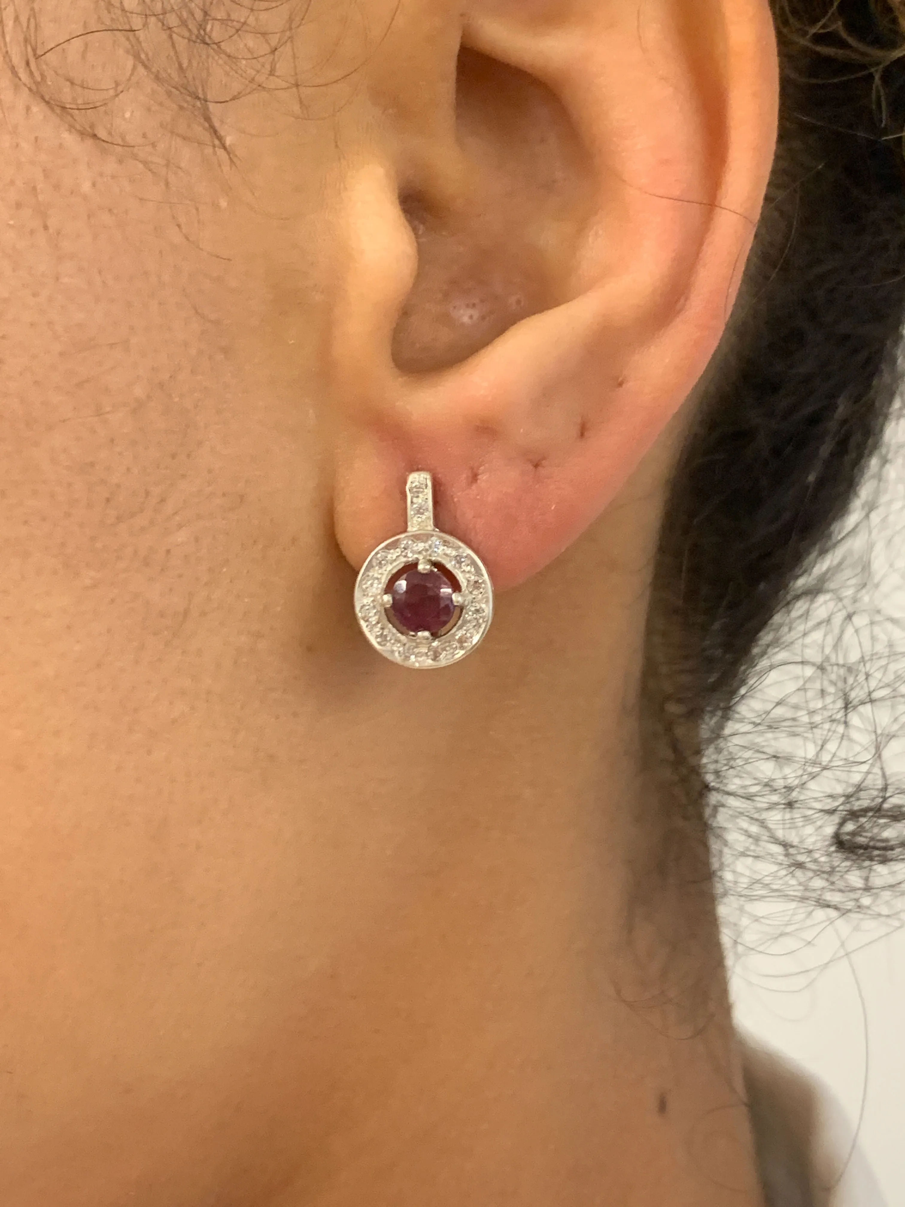 Genuine Sapphire Earrings - Blue Cluster Earrings - Dainty Drop Earrings