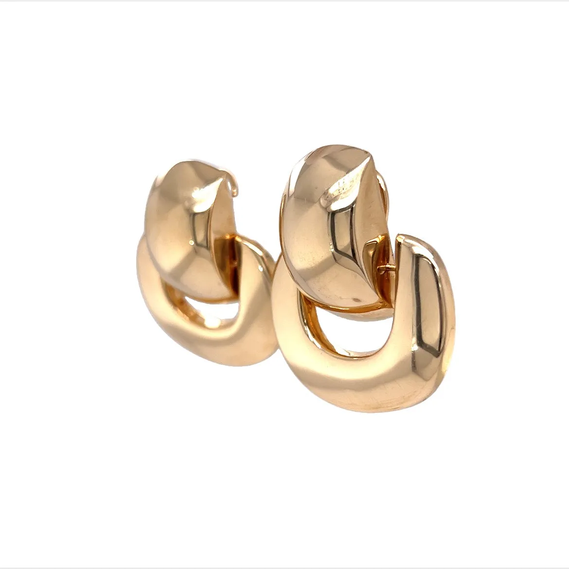 Geometric Swinging Dangle Earrings in 14K Yellow Gold