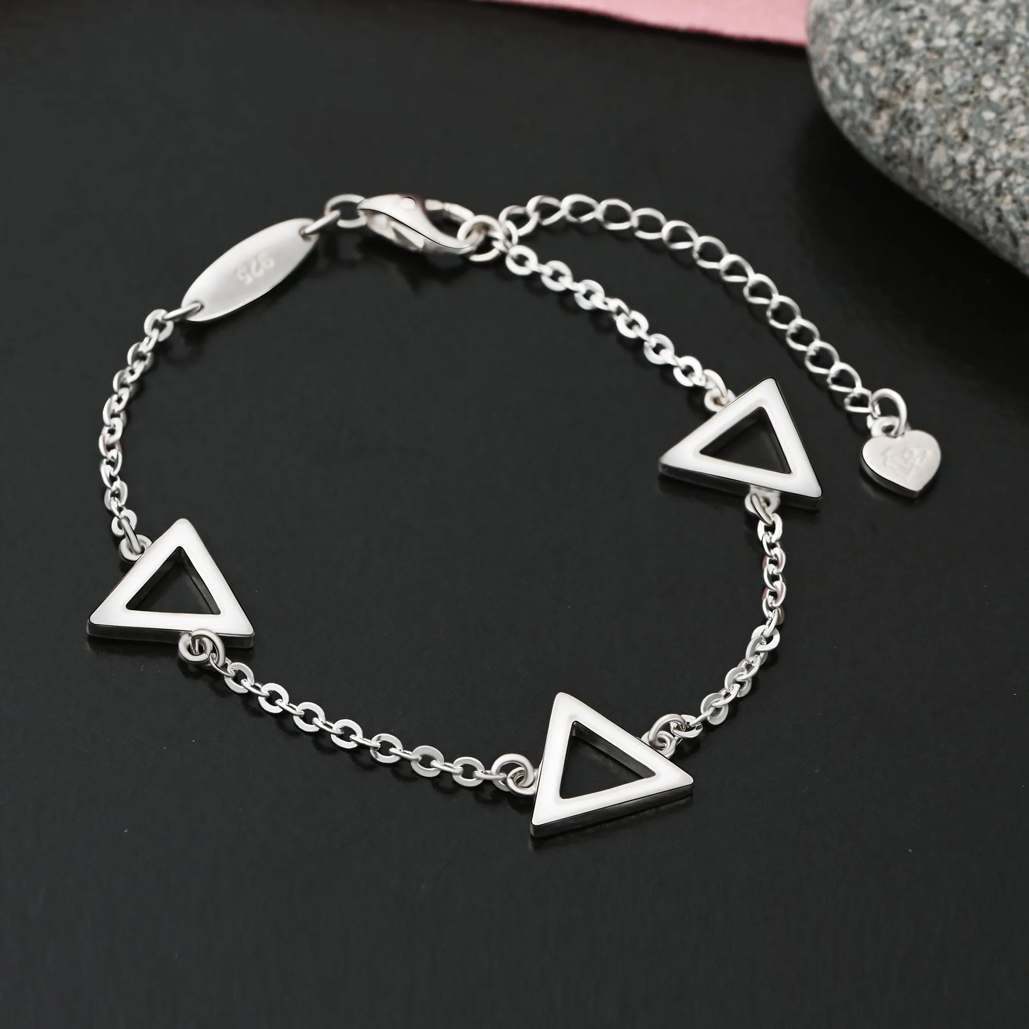 Geometric Triangle Sterling Silver Bracelet Chain
