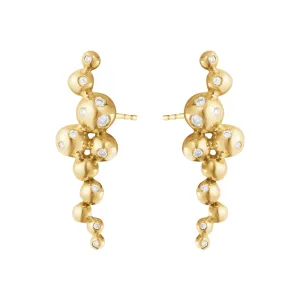 Georg Jensen Moonlight Grapes 18ct Yellow Gold Diamond Small Earrings