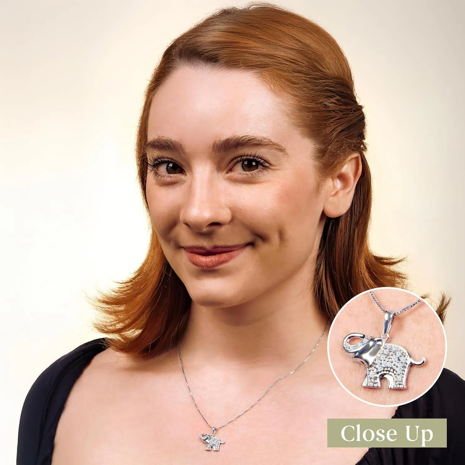 GILDED Sterling Silver Necklace with Natural Round-Cut Diamond Animal Shaped Pendant, 18-inch Silver Chain, 0.25 Carats Total Weight Diamonds, Elegant Gift Box Included