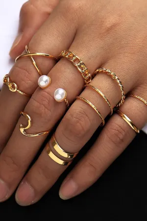 Gold Fashion Knuckle Ring set